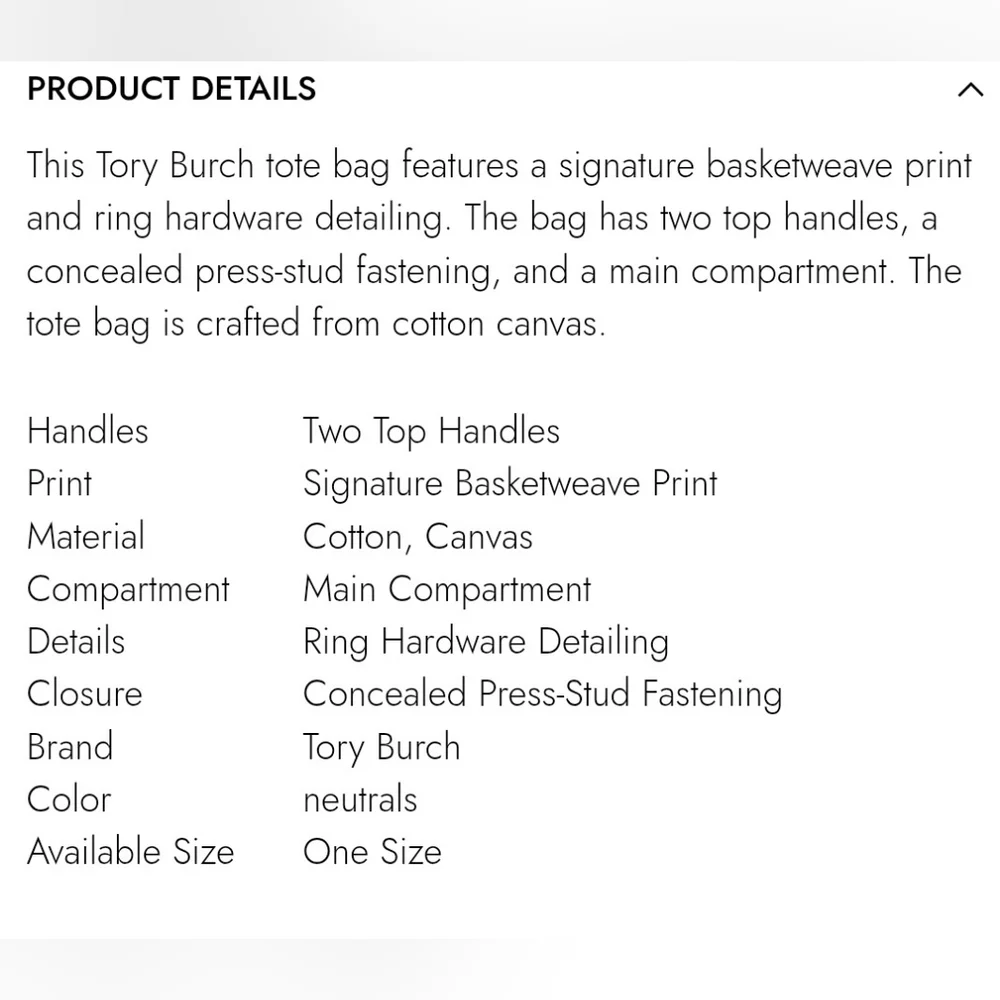 Tory Burch Signature Basketweave Print Cotton Canvas Tote NWT Retail Is $448 WOW - Picture 7 of 13